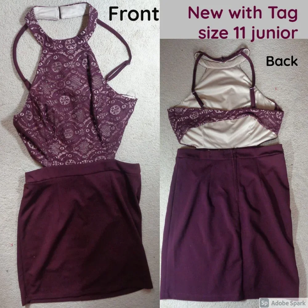 Speechless dress w lace & cut outs party night out dress size 11 - Picture 3 of 13